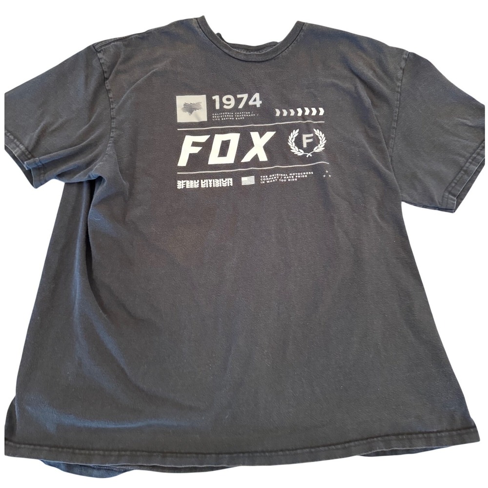Fox Racing Mens T-Shirt XXL Black Speed Division 1974 Motocross Graphic Tee